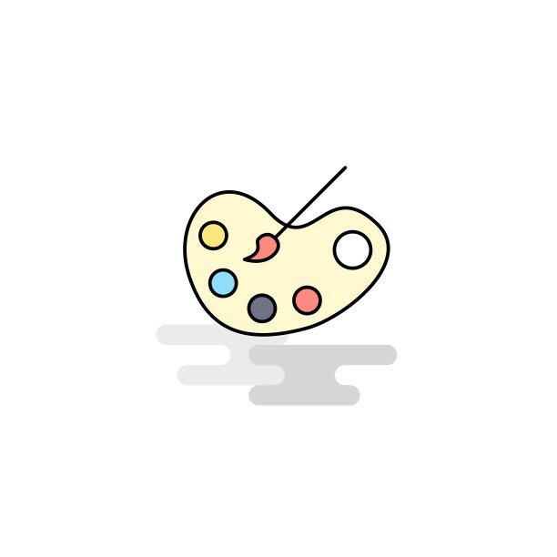 平面油漆托盘图标图片下载