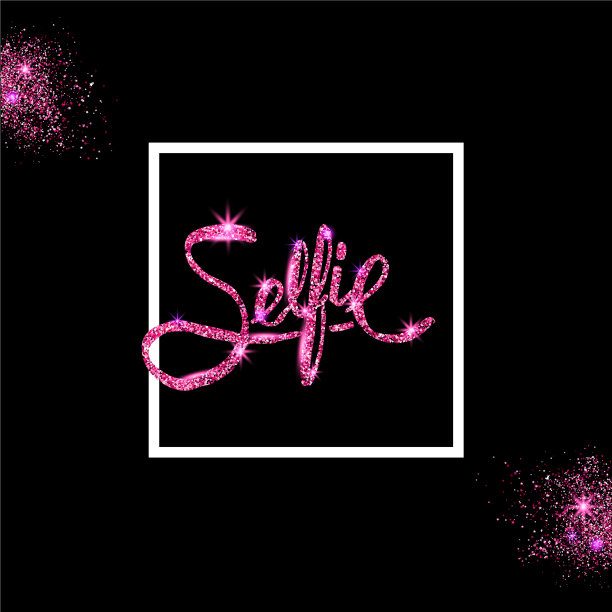 粉色闪光自拍概念off黑色图片下载