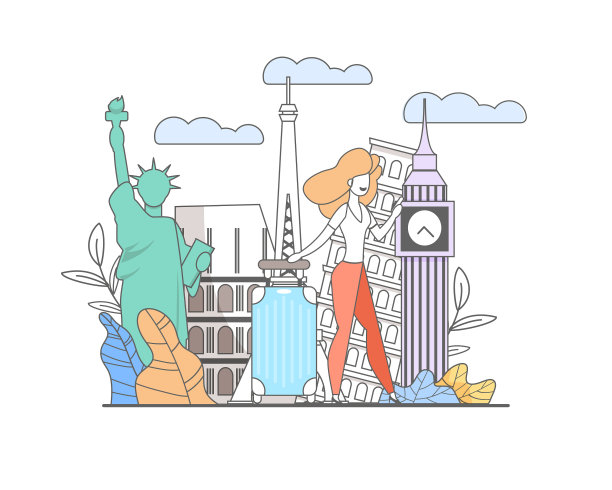 女孩收拾好行李，准备去旅行图片下载