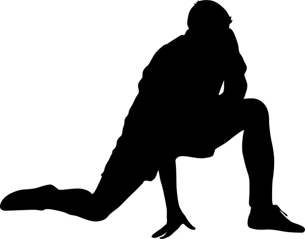 白色背景上的男人的黑色剪影图片下载