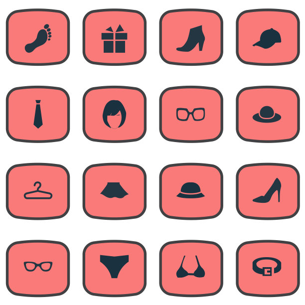 一套简单的服装图标图片下载