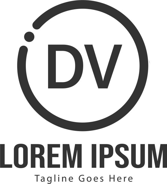 首字母DV现代框架标志模板图片下载