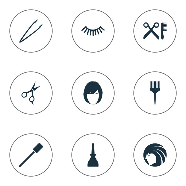 一套简单的沙龙图标图片下载