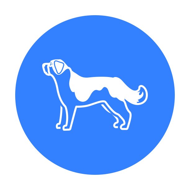 圣伯纳犬黑色风格网页图标图片下载