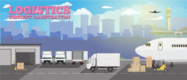 现代创意交付和航运物流图片下载