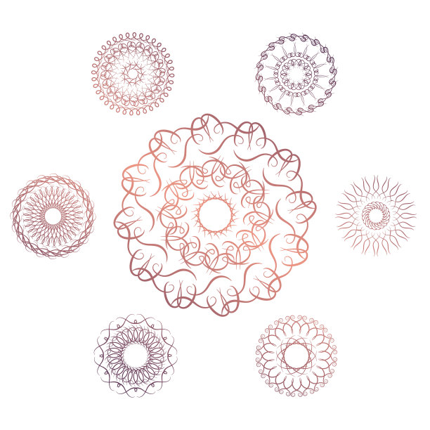 七个几何圆形元素的集合图片下载