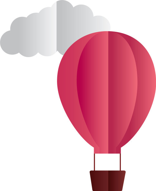 热气球云纸折纸图片下载