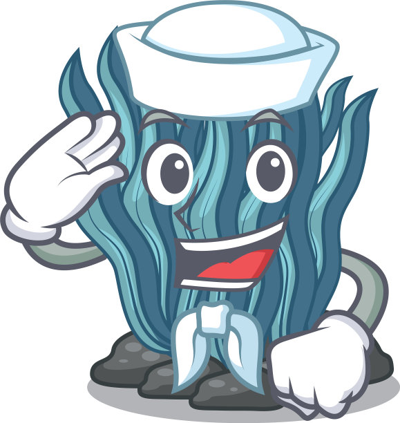 水手蓝色的海藻形状的吉祥物图片下载