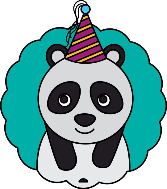 可爱的熊猫卡哇伊派对帽子图片下载