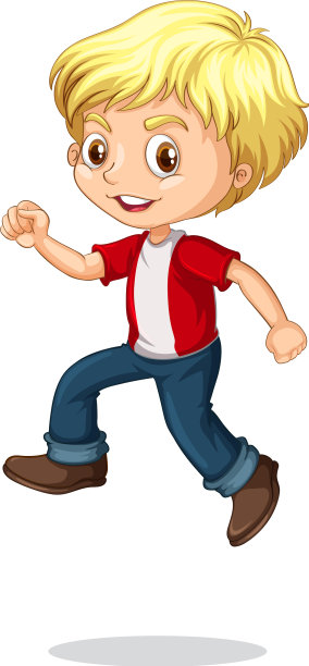 一个金发男孩在跳图片下载