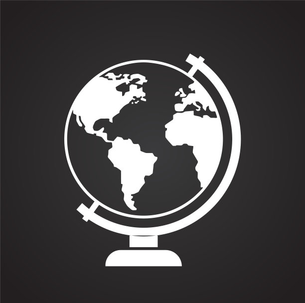 全球图标在黑色背景的图形和网络图片下载
