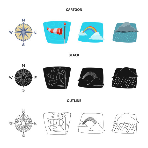 孤立对象的天气和气候符号图片下载