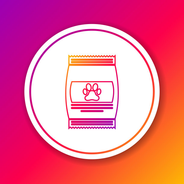 彩色袋宠物食品线图标隔离上图片下载