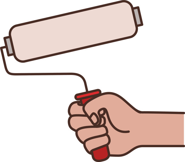 手用漆辊工具隔离图标图片下载