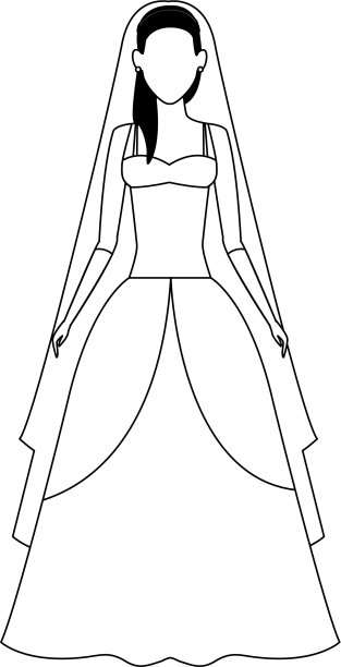 穿着黑色和白色婚纱的女人图片下载
