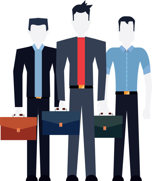 商人团队与办公室公文包图片下载