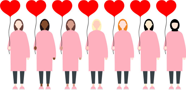 穿着粉色衣服的各民族女人图片下载