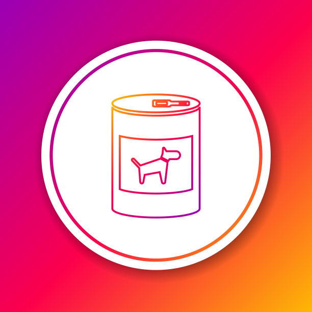 彩色罐头食品的狗线图标隔离上图片下载