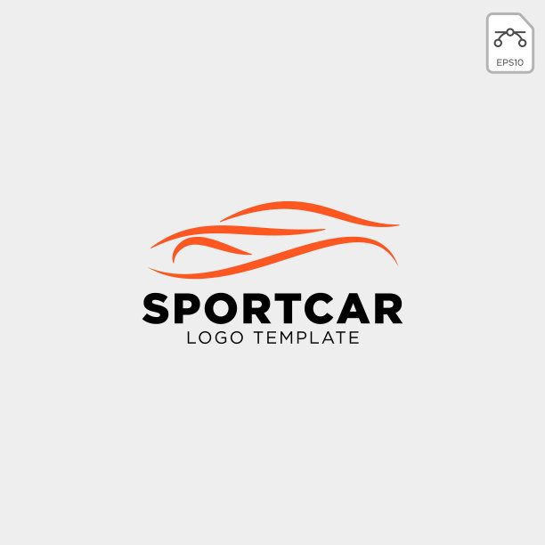 汽车标志以简单的线条图形设计模板图片下载