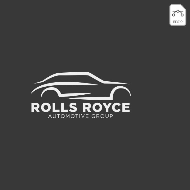 汽车标志以简单的线条图形设计模板图片下载