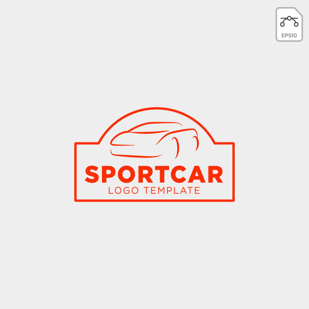 汽车标志以简单的线条图形设计模板图片下载