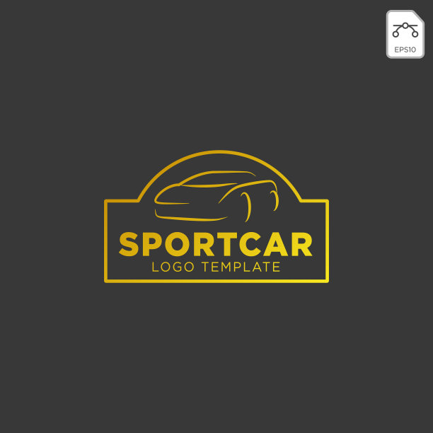 汽车标志以简单的线条图形设计模板图片下载