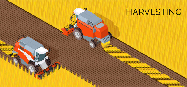 收获概念结合农业机械图片下载