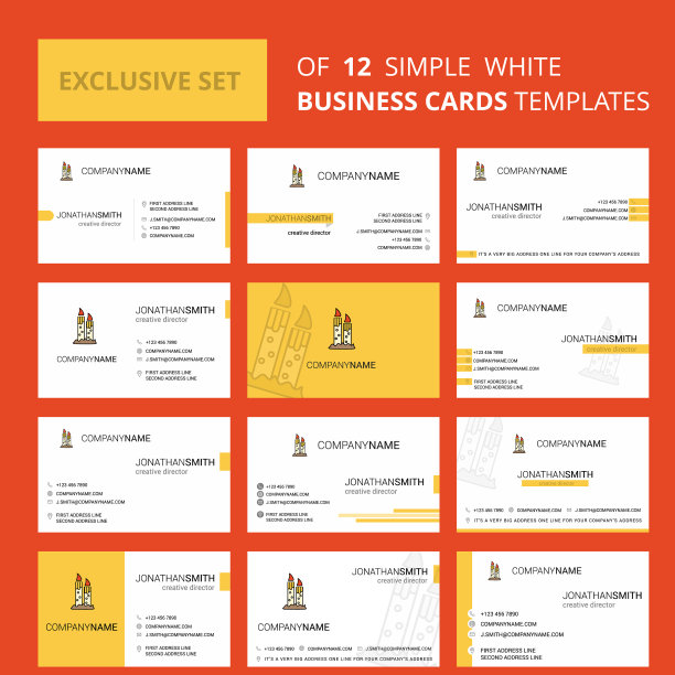 一套12蜡烛创意名片模板图片下载