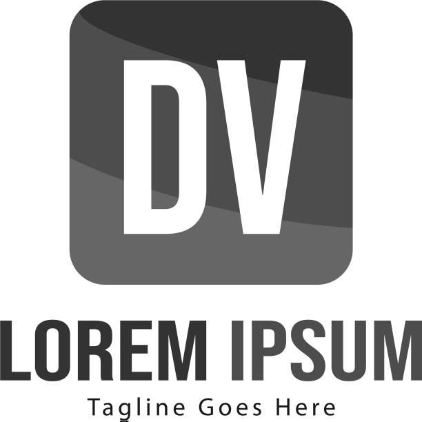 首字母DV现代框架标志模板图片下载