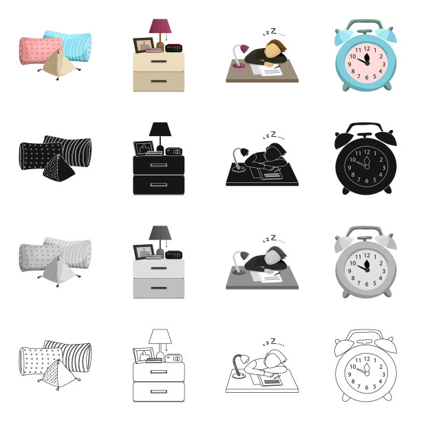 设计梦想和夜晚的标志集合图片下载