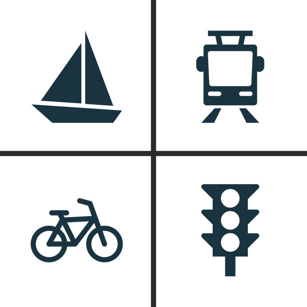 装运图标集游艇自行车图片下载