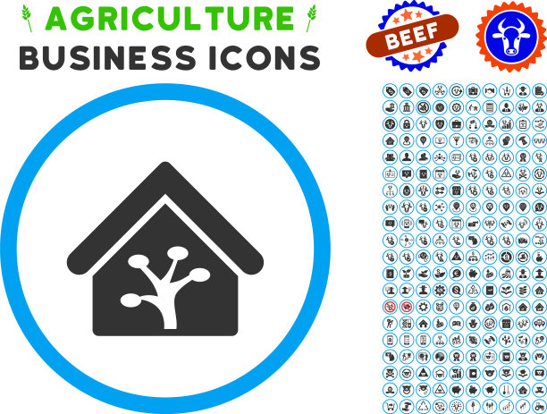 植物温室圆形图标设置图片下载