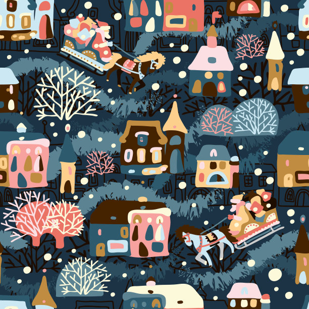 北城无缝花纹为冬季新造图片下载