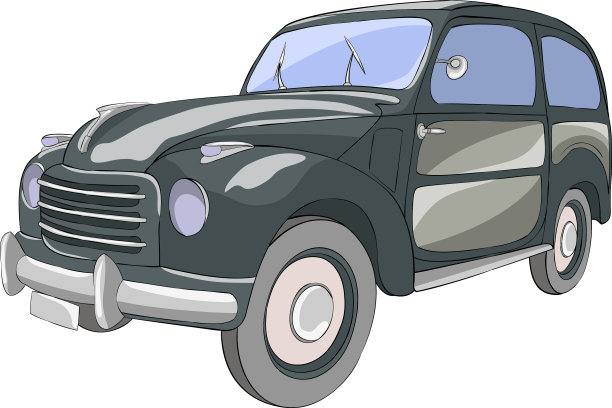 白色背景上的黑色轿车图片下载