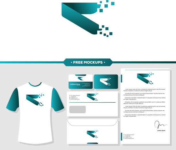 抽象设计标志品牌与文具图片下载