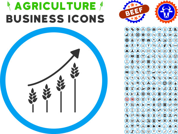 小麦生长图表圆角图标设置图片下载