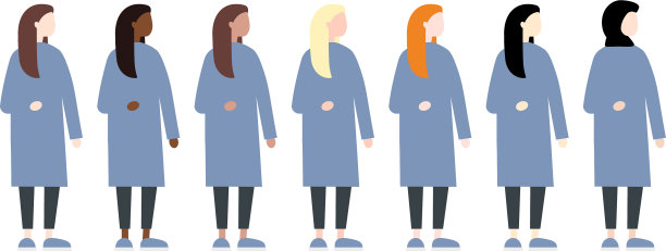 设置不同种族的女性侧视可爱和图片下载