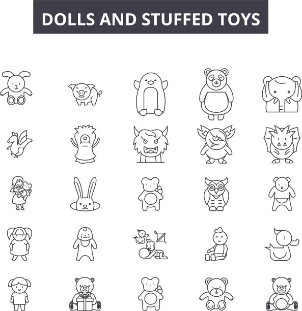 玩偶和填充玩具是图标的标志图片下载