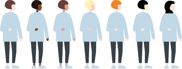不同种族女性侧面可爱图片下载