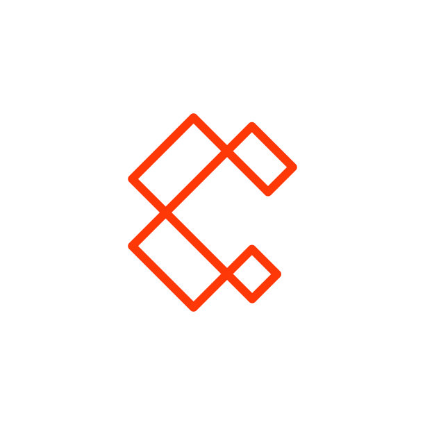 C字母抽象几何线条连接logo图片下载