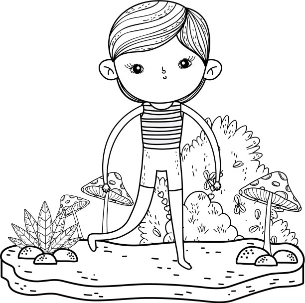 田野里的小男孩得了真菌图片下载