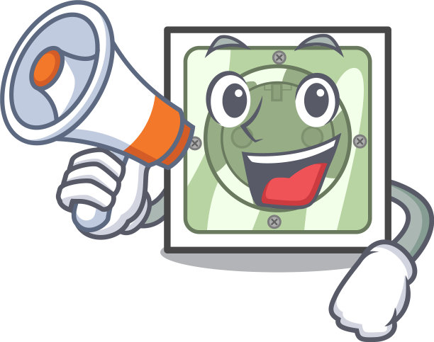 带有扩音器电源插座的字符形状图片下载