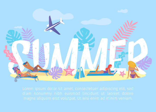 夏日异国风情假期和旅游横幅图片下载