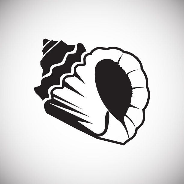 海贝图标在白色背景的图形和图片下载