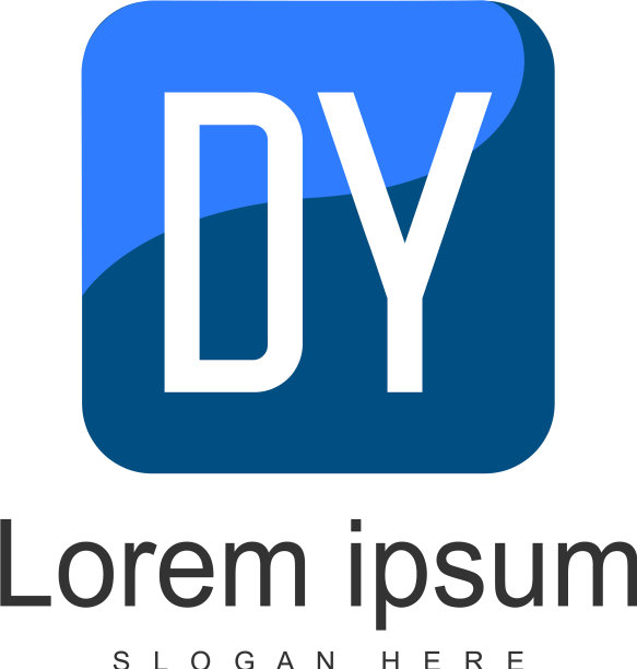 具有现代框架的DY首字母标志模板图片下载