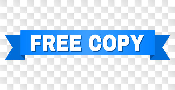 蓝色丝带与免费复制标题图片下载