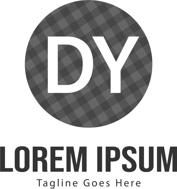 具有现代框架的DY首字母标志模板图片下载