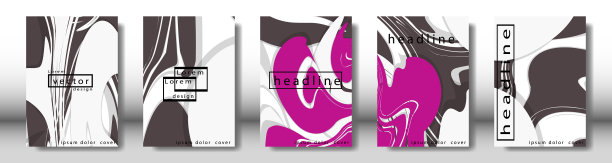 抽象封面与液体元素书籍设计图片下载