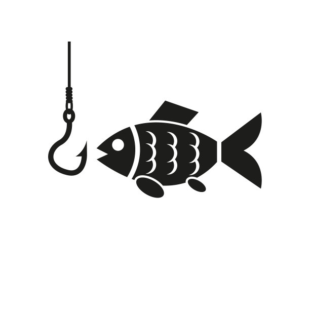 鱼标垂钓和平钩垂钓标志图片下载