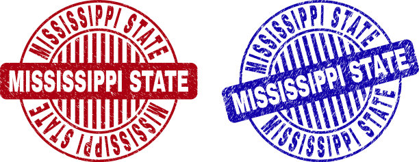 垃圾密西西比州纹理圆形邮票图片下载